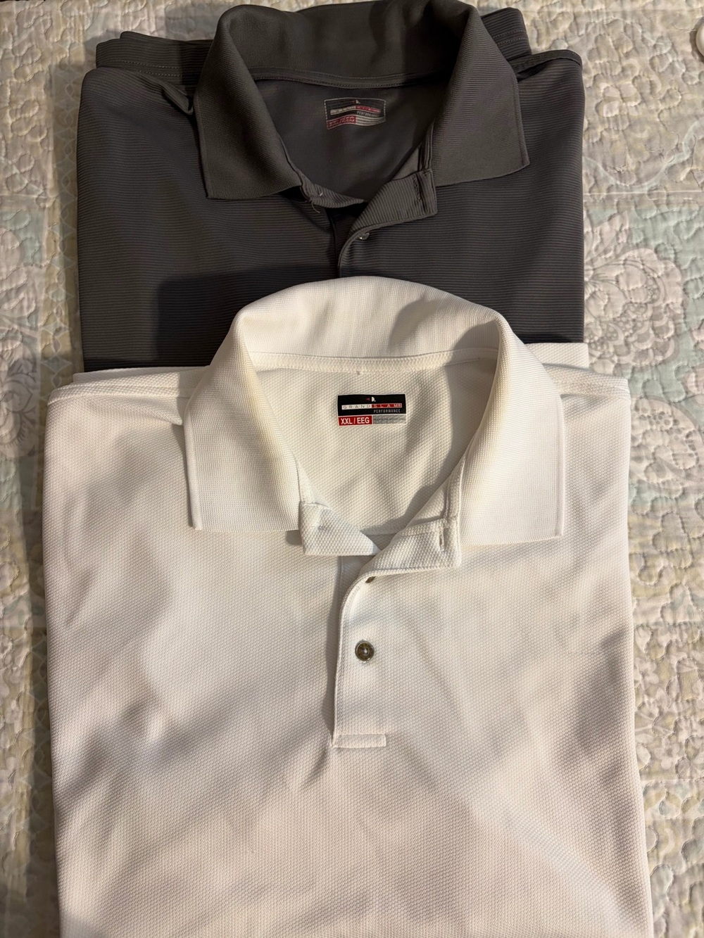 Grand Slam Performance Golf Polo Bundle in White and Charcoal (6)
